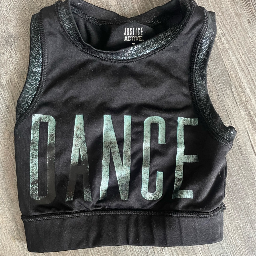 Justice Girls Black Dance Crop Top